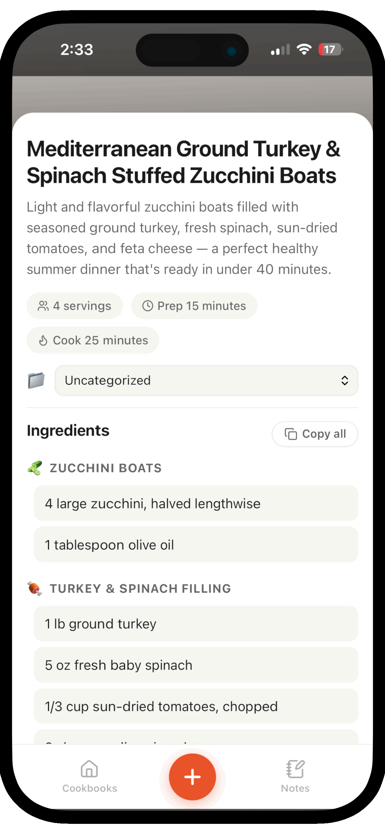 Recipeasy cookbooks screen